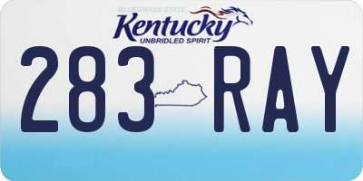KY license plate 283RAY