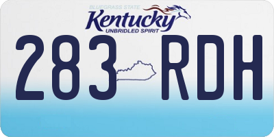 KY license plate 283RDH