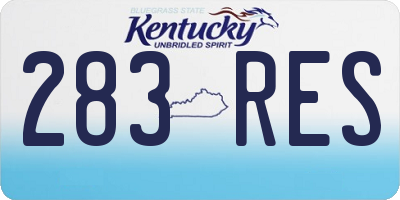 KY license plate 283RES