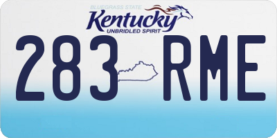 KY license plate 283RME