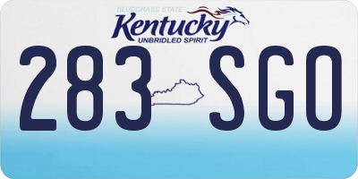 KY license plate 283SGO