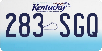 KY license plate 283SGQ