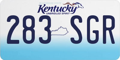 KY license plate 283SGR
