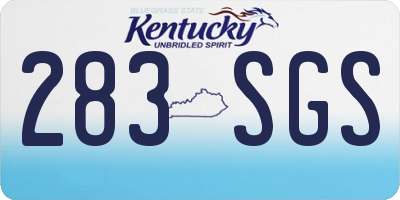 KY license plate 283SGS