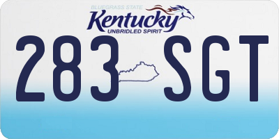 KY license plate 283SGT