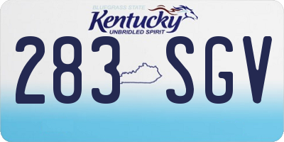 KY license plate 283SGV