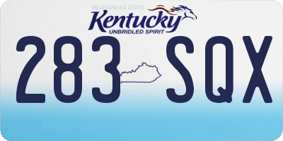 KY license plate 283SQX