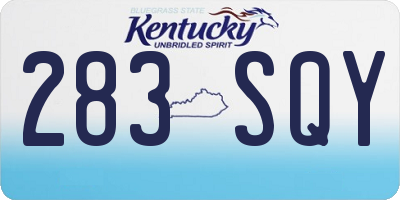 KY license plate 283SQY