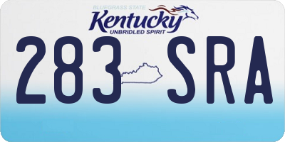 KY license plate 283SRA
