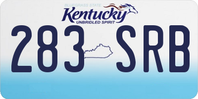 KY license plate 283SRB