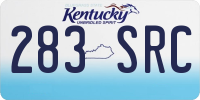 KY license plate 283SRC