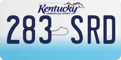 KY license plate 283SRD