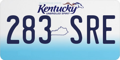 KY license plate 283SRE