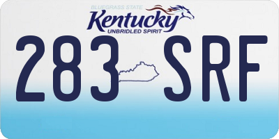 KY license plate 283SRF