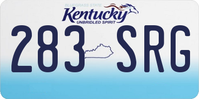 KY license plate 283SRG