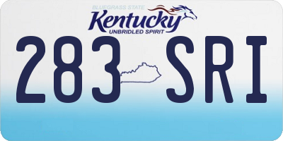 KY license plate 283SRI