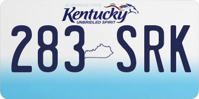 KY license plate 283SRK