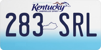KY license plate 283SRL