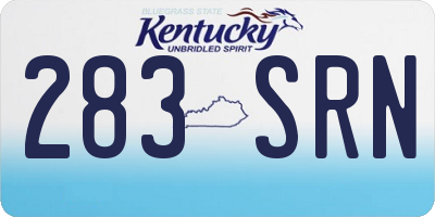KY license plate 283SRN