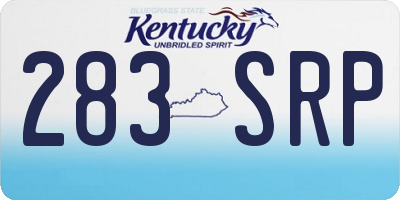 KY license plate 283SRP