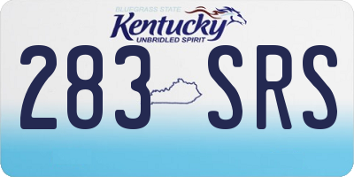 KY license plate 283SRS