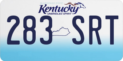 KY license plate 283SRT