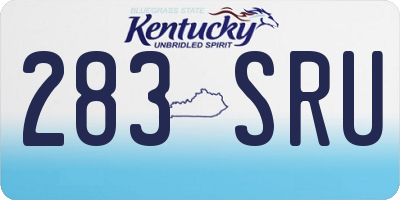 KY license plate 283SRU