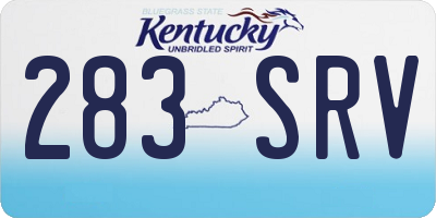 KY license plate 283SRV