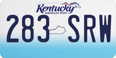 KY license plate 283SRW