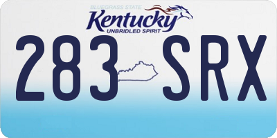 KY license plate 283SRX