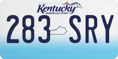KY license plate 283SRY