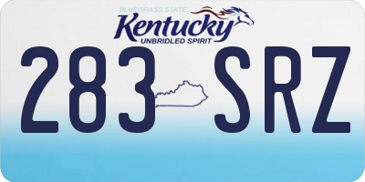 KY license plate 283SRZ