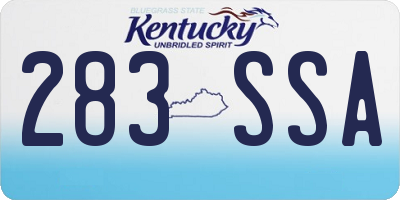 KY license plate 283SSA
