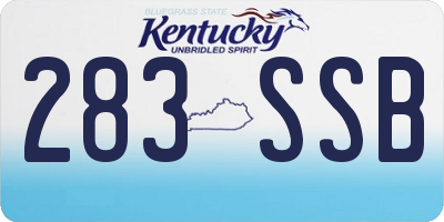 KY license plate 283SSB