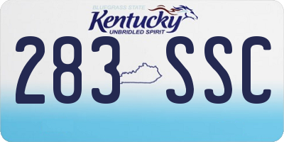 KY license plate 283SSC