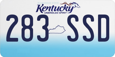 KY license plate 283SSD