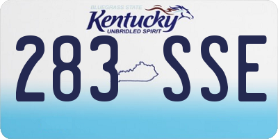 KY license plate 283SSE