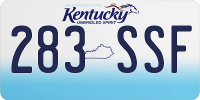 KY license plate 283SSF