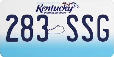 KY license plate 283SSG