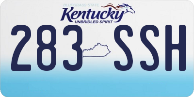 KY license plate 283SSH