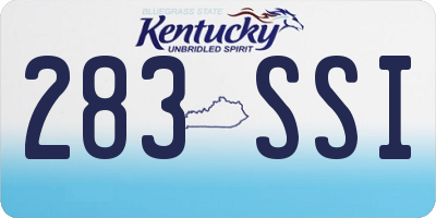 KY license plate 283SSI
