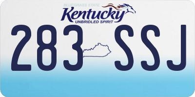 KY license plate 283SSJ