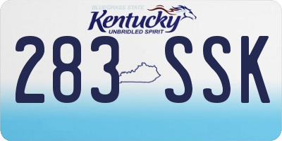 KY license plate 283SSK