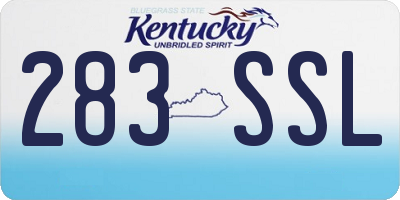 KY license plate 283SSL