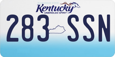 KY license plate 283SSN