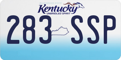 KY license plate 283SSP
