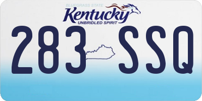 KY license plate 283SSQ