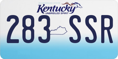 KY license plate 283SSR