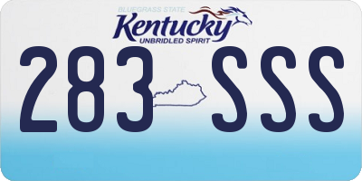 KY license plate 283SSS