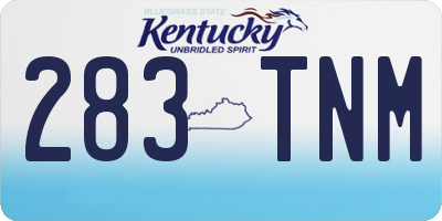 KY license plate 283TNM